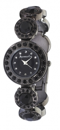 Accessorize Black Circle Link Bracelet Watch