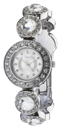 Womens Accessorize Circle Crystal Link Watch