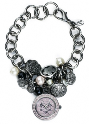 Ladies Accessorize Charm Cluster Wristwatch