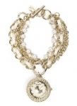 Accessorize Pearl Chain Fashion Fob Watch