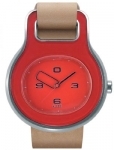 Alessi Womens Red Leather Buckle Watch AL9001