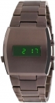 Mens Axcent Brown Metal LED Tank Watch