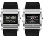 Mens Black Dice Dual Faced Twisted Watch