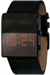 Gents Black Dice Orange LED Wrist-Watch