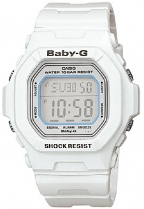 Silver Digital Baby G White Watch