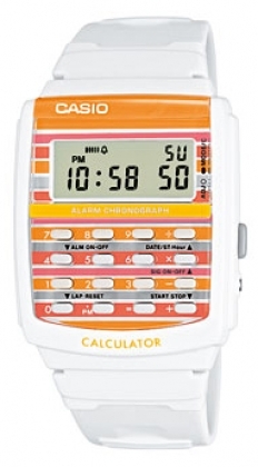 White Casio Poptone Calculator Watch