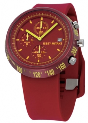 Issey Miyake Red Plastic Strap Watch
