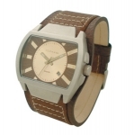 Kahuna Brown Leather Cuff Fashion Watch