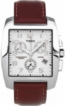 Timex Square Chrono Leather Strap Watch