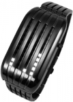 Black IP Metal White LED Barcode Watch